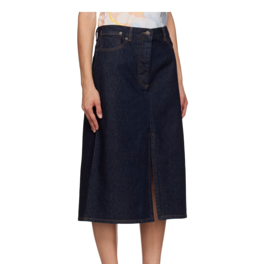 Dries Van Noten Denim Midi Skirt FR 38